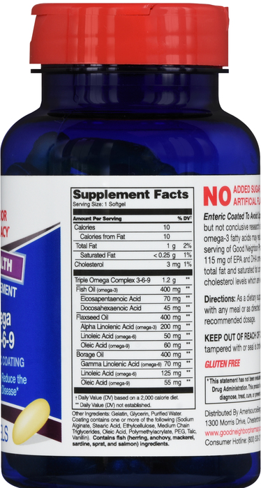 Good Neighbor Pharmacy Omega Triple Omega Complex Enteric Softgels 60ct