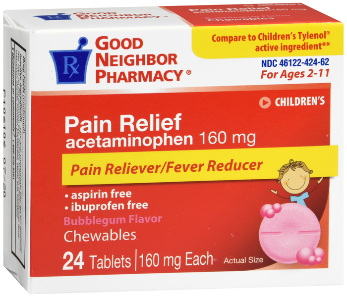 Good Neighbor Pharmacy Children's Pain Relief 160mg Chewable Tablets 24ct