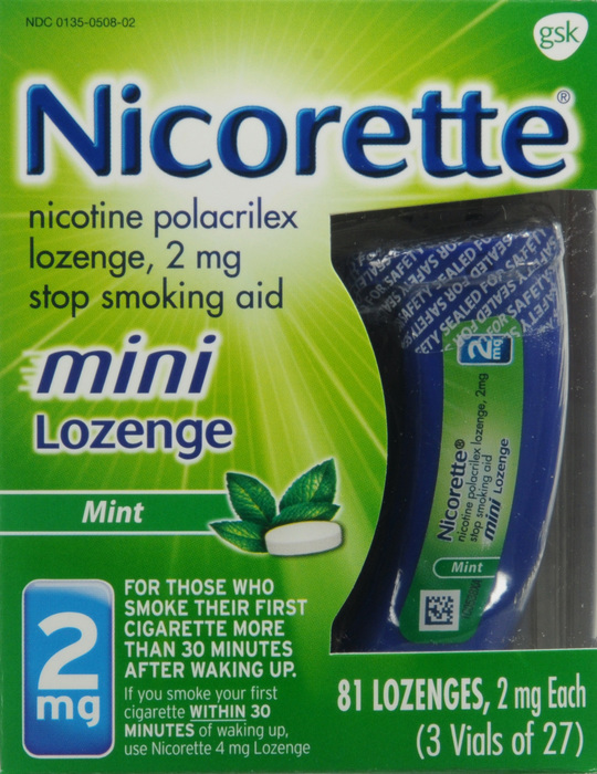 Nicorette Stop Smoking Aid 2mg Mint Mini Nicotine Lozenges 81ct