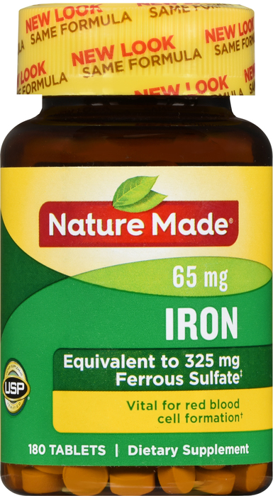 Nature Made IRON 65MG TABLET 180ct