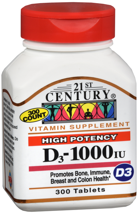 21st Century Vitamin D3 25mcg 1000IU Tablets 300ct