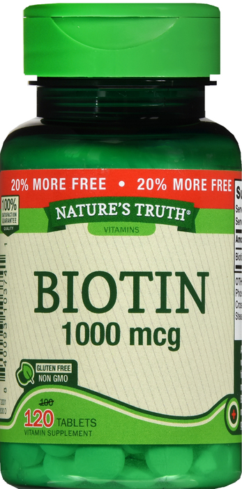 BIOTIN 1000MCG TABLETS 120CT NAT TRUTH