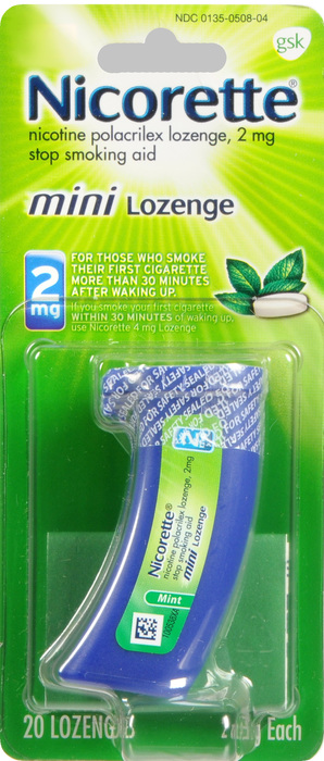 Nicorette Stop Smoking Aid 2mg Mint Mini Nicotine Lozenges 20ct