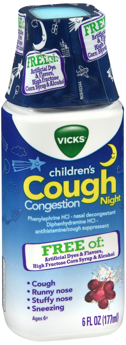 VICKS CHILD 6+YR NT CGH/CNG GRP LIQ 6OZ