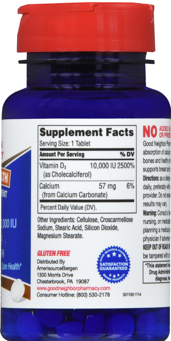 Good Neighbor Pharmacy Vitamin D 10000 IU Tablets 100ct