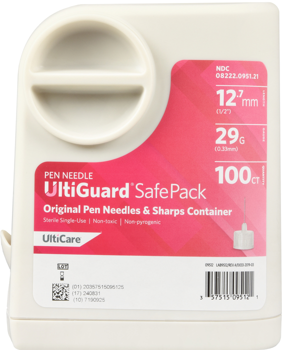 UltiGuard SafePack Pen Needles 29gx12mm 100ct