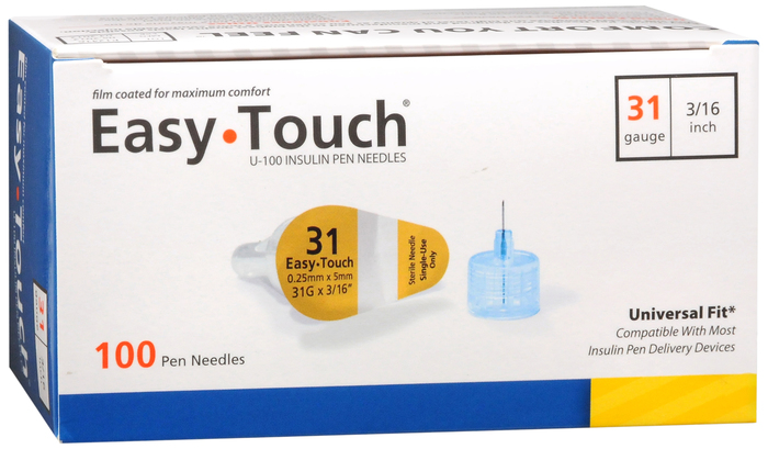 Easy Touch Pen Needles 31Gx3/16in 100ct