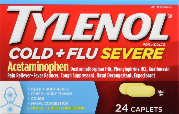 Tylenol Cold + Flu Severe Acetaminophen Caplets 24ct