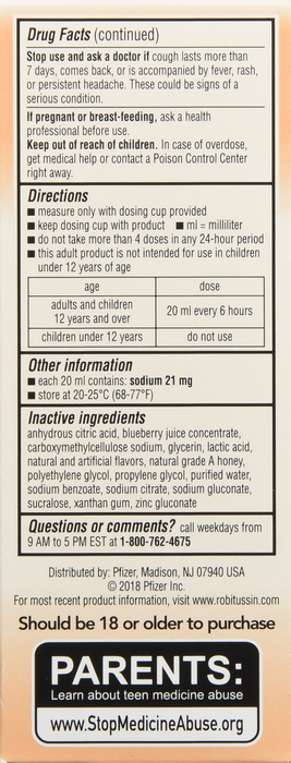 ROBITUSSIN HONEY DM MAX CGH NITE LIQ 4OZ