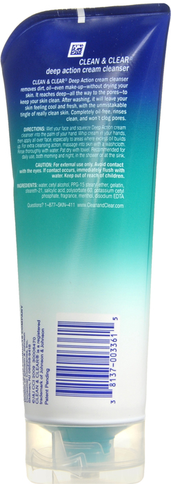 CLEAN&CLEAR CLEANSER CRM DEEP O/F 6.5OZ