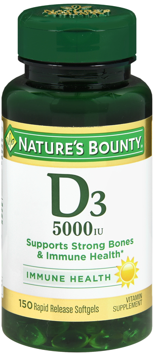 Nature's Bounty Vitamin D 5000IU Softgels 150ct