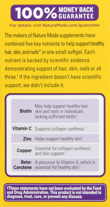 Nature Made Hair, Skin, & Nails 2500mcg Softgels 60ct