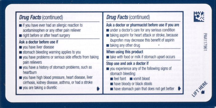 Advil Dual Action with Acetaminophen Caplets72ct