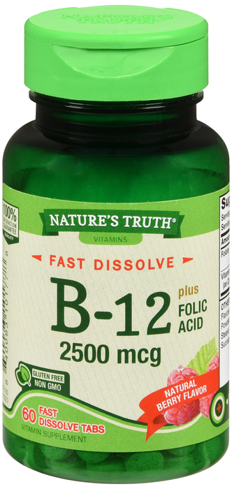 VIT B12 2500MCG +FOL FST DSL TAB 60 NAT