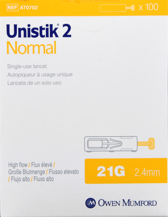 UNISTIK 2 LANCET 21G NORMAL 100CT