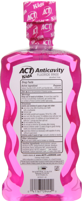 ACT Kids Anticavity Fluoride Rinse Bubblegum 16.9oz