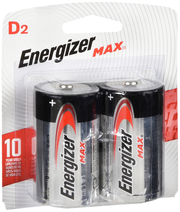 ENERGIZER MAX ALK D SIZE E95BP2 2PK