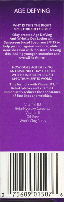 Olay Age Defying Anti Wrinkle UV Lotion 3.4oz