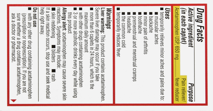 Good Neighbor Pharmacy 8 Hour Pain Reliever Acetaminophen 650mg Caplets 50ct