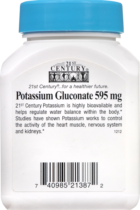 21st Century Potassium Gluconate 595mg Tablets 110ct