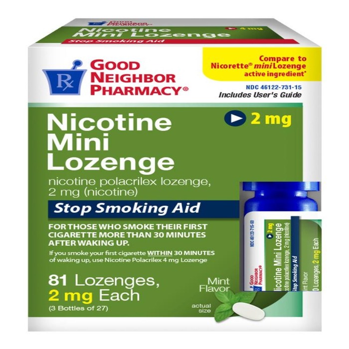 Good Neighbor Pharmacy Nicotine Mini Lozenge 2mg Mint 81ct