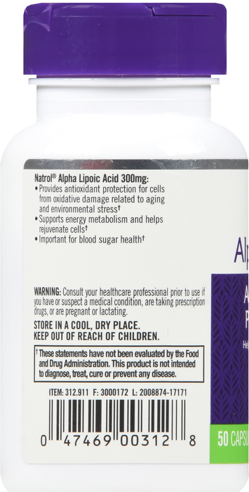 Natrol Alpha Lipoic Acid 300mg Capsules 50ct