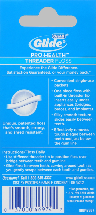 Glide Pro-Health Dental Threader Floss 30ct