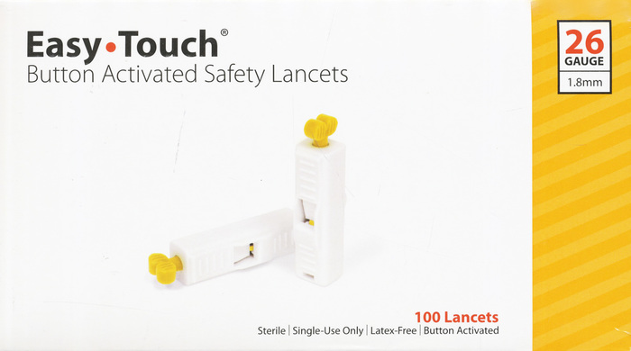 EASY TOUCH LANCET 26G BUTTON ACTV 100CT