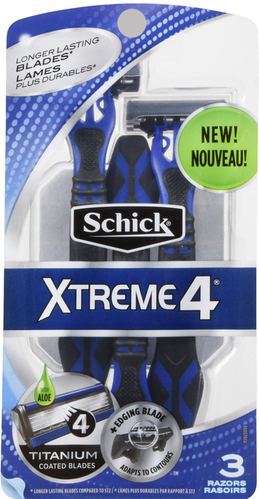 XTREME 4 MEN'S DISPOSABLE RAZOR 3CT