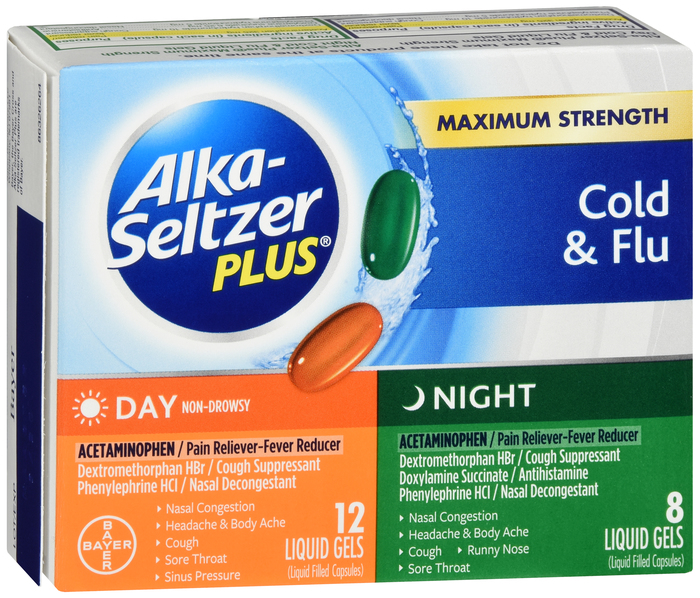 Alka-Seltzer Plus Day & Night Multi-Symptom Cold & Flu Liquid Gels 20ct