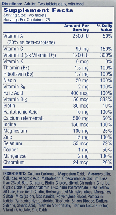 One A Day Proactive 65+ Multivitamin Tablets 150ct