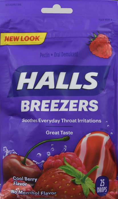 Hall's Breezers Cool Berry Flavor, Drops 25ct