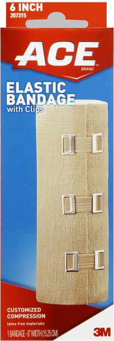 ACE 6 Inch Elastic Bandage with Clips1ct