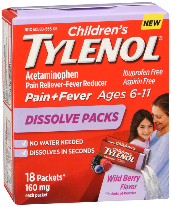 TYLENOL CHILDRENS POWDR PACK BERRY 18CT