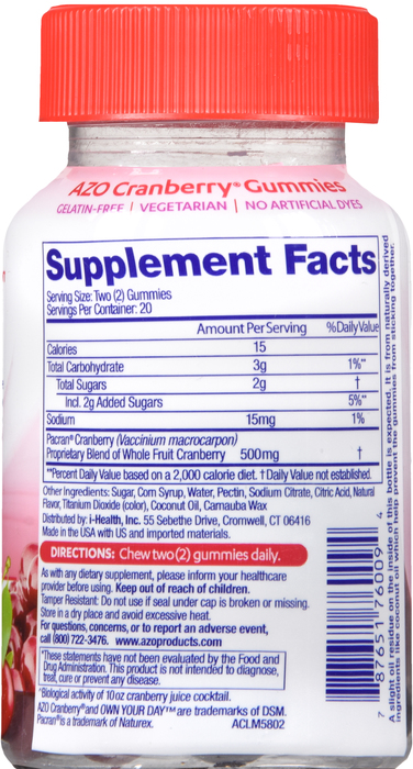 AZO Urinary Tract Health Cranberry Gummies 40ct