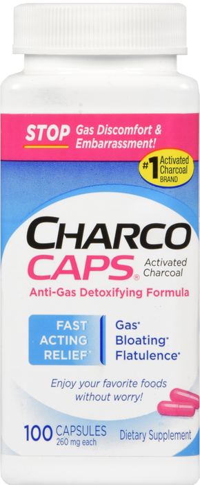 CHARCOCAPS ANTI GAS CAPSULE 100CT