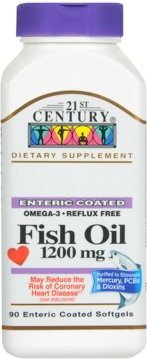 21st Century Enteric Coated Fish Oil 1200mg Softgels 90ct