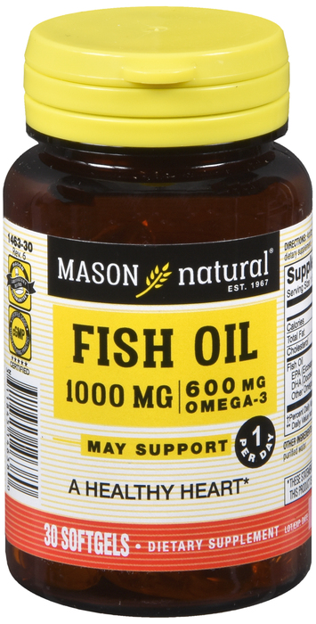 Mason Natural Fish Oil 1000mg Softgels 30ct