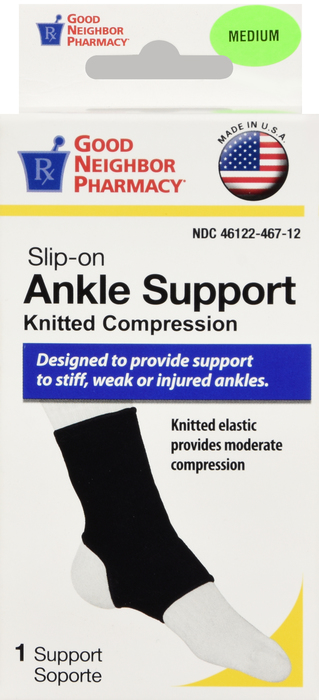 Good Neighbor Pharmacy Slip-on Elastic Ankle Support Black Medium 1ct