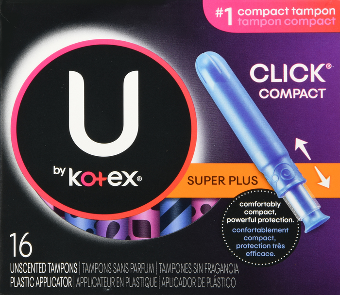 U by Kotex Click Compact Super Plush Absorbency Unscented Tampons 16ct