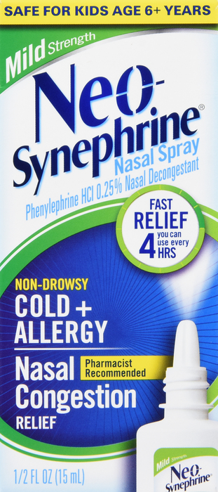 NEO-SYNEPHRINE COLD & SINUS MLD/ST 0.5OZ