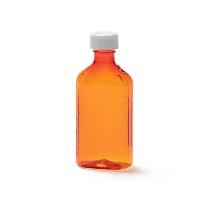 Berry Amber Plastic Oval PB-6 Bottle 75x6oz