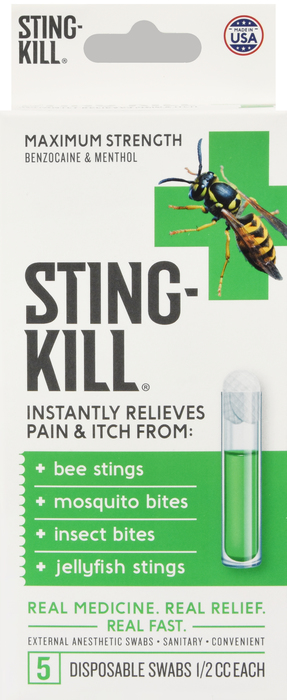 Sting Kill Bee Sting Treatment Disposable Swabs 5ct