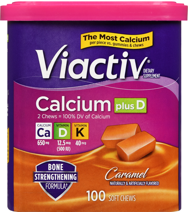 Viactiv Calcium Plus D Caramel Soft Chews 100ct