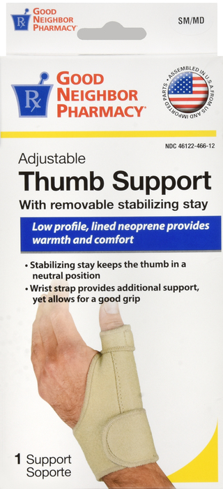 Good Neighbor Pharmacy Thumb Support w/Removable Stabilizing Stay Small/Medium 1ct