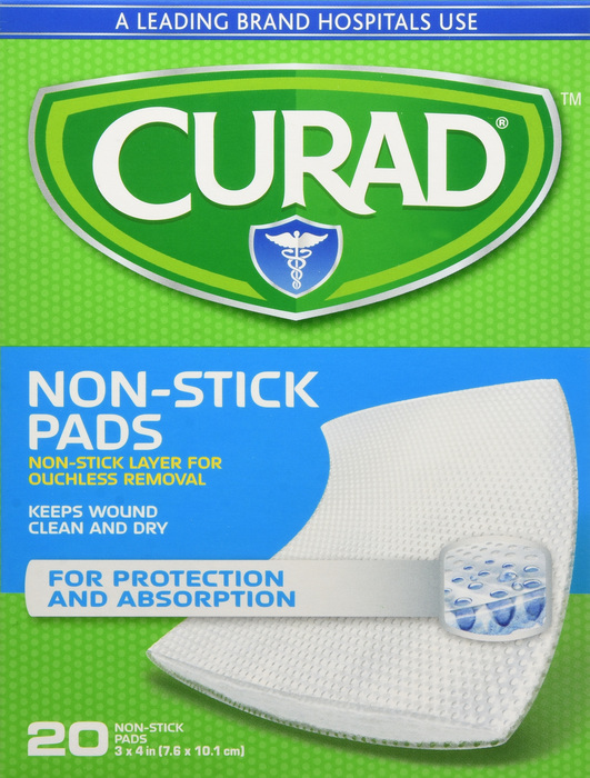 Curad Medium Non-Stick Pads 3”x4” 20ct