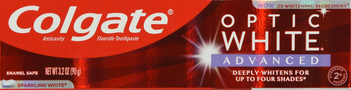 Colgate Optic White Advanced Teeth Whitening Toothpaste, Sparkling White 3.2oz