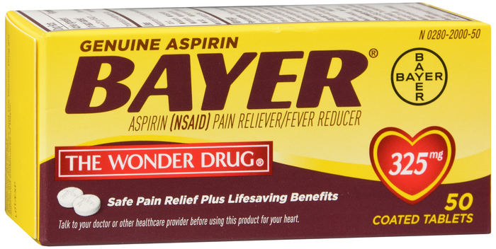 Bayer Aspirin Pain Reliver/Fever Reducer 325mg Coated Tablets 50ct