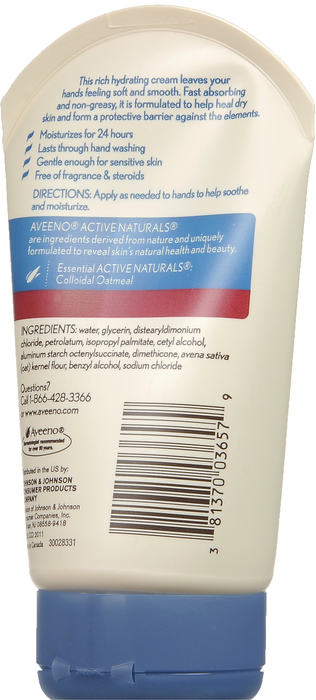 AVEENO ACTIVE NATURALS HAND INTENSE RELIEF CREAM 3.5OZ