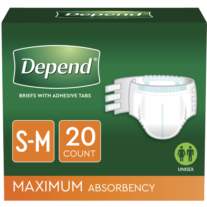 Depend Adult Incontinence Heavy Absorbency S/M Briefs 20ct